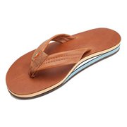 rainbow male Double Layer Leather Sandal, tan blue, 8.5-9.5