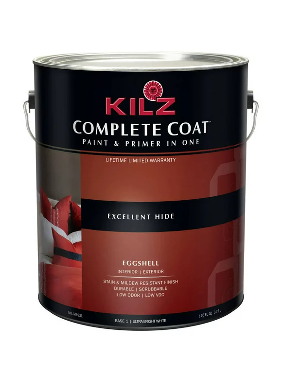 KILZ Complete Coat Excellent Hide Paint, Eggshell Base, Multi-Color, 3 Gallon