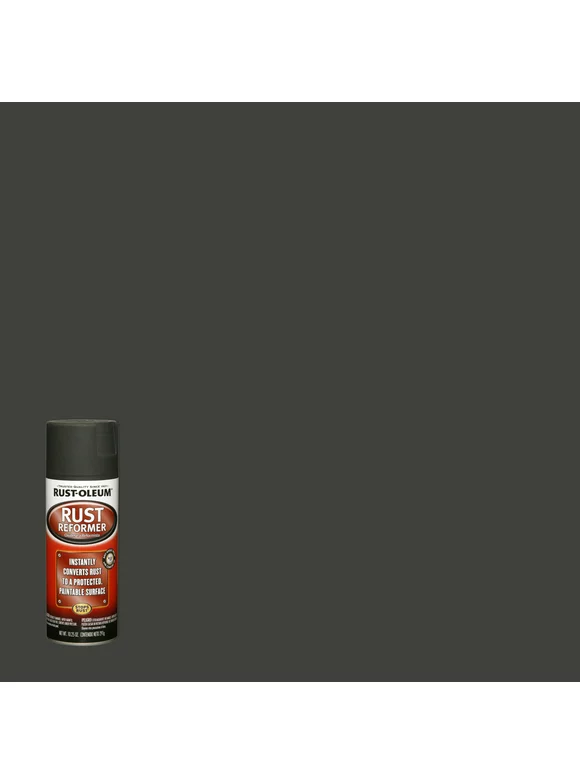 Black, Rust-Oleum Automotive Rust Reformer Flat Spray Paint-248658, 10.25 oz
