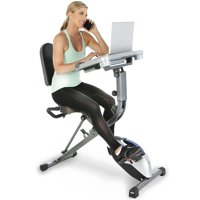 Exerpeutic Overwork 1000 Fully Adjustable Desk Folding Exercise Bike with Pulse