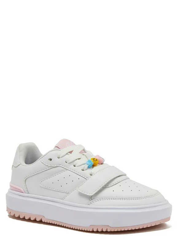 Justice Little Girl & Big Girl Beaded Low Court Sneaker, Sizes 13-6