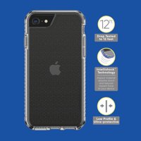 onn. Clear Black Impact Case with Intellishock Technology for iPhone SE (2020), XR, 8 Plus, 8, 7 Plus, 7, 6 Plus, 6, 6s Plus, 6s