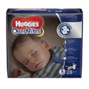 HUGGIES OverNites Diapers, Size 3, 28 Diapers