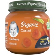 (Pack of 10) Gerber 1st Foods Organic Carrot Baby Food, 4 oz Jars