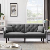 Sleeper Sofa Accent Couches,Recliner Convertible Sectional Sofa Modern Adjustable Futon Velvet Couches Sofas Bed for Living Room,Gray