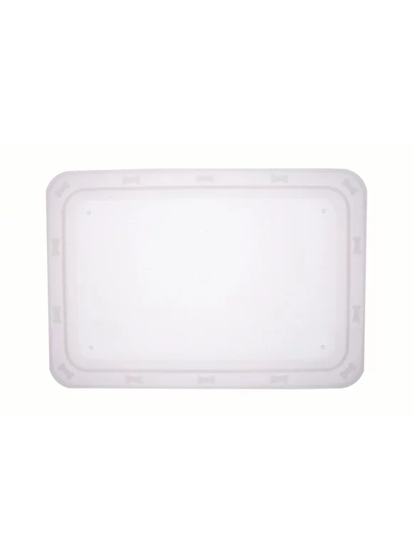 PetRageous Bone'n Up for Dinner 19.25 Inch Plastic Dog Tray, White
