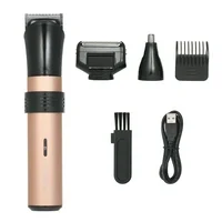 Electric Hair Clipper Kit Rechargeable 3-In-1 Beard Mustache Shaver Cordless Hair Trimmer with Guide Comb & Nose Hair Remover for Detailing & Grooming Hair Cutting Kit