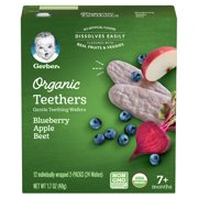 Gerber Organic Teethers Blueberry Apple Beet 12 Count Box (Pack of 6)