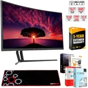 Deco Gear VIEW 35-inch Curved Ultrawide LED HD Gaming Monitor Bundle with Large Extended Mouse Pad, Software Editing Suite 18 and 1-Year Warranty Extension