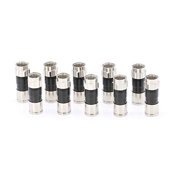 Coaxial Cable Compression Fitting - 10 Pack Connector - for RG6 Coax Cable - with Weather Seal O Ring and Water Tight Grip