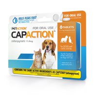 CapAction Fast Acting Flea Treatment for Small Dogs & Cats, 6 Tablets