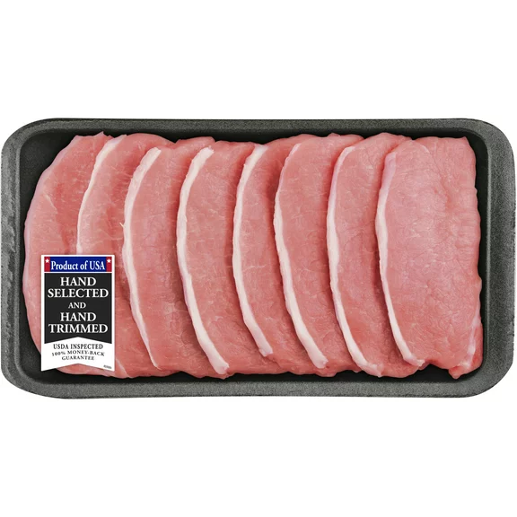 Pork Center Cut Loin Chops Thin Boneless, 1.0 - 2.2 lb Tray