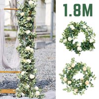 1.8M Artificial Eucalyptus Garland Hanging Rattan Wedding Greenery Home Decor Table Centerpieces Party Decorations Hotel or Cafe Decor