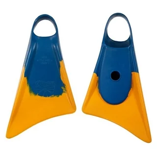 Churchill Makappuu Adult Unisex Floating Rubber Swim Fins, Blue/Orange, Medium