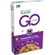 Kashi GO Breakfast Cereal, Vegan Protein, Fiber Cereal, Toasted Berry Crisp, 14oz, 1 Box
