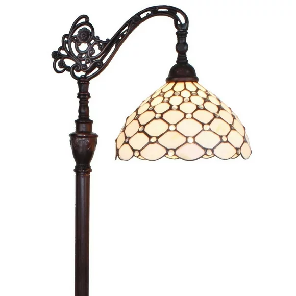 Tiffany Style Jeweled Reading Floor Lamp - 62" Tall