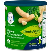 (6 Canisters) Gerber Lil' Crunchies Organic PlantsYum! Baked Snack Made with Beans, 1.59 oz.