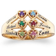 Family Jewelry Personalized Mother's 10kt Gold Family Heart Ring