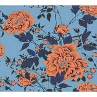 Drew Barrymore Flower Home Vintage Floral Orange Peel & Stick Wallpaper by Drew Barrymore Flower Home