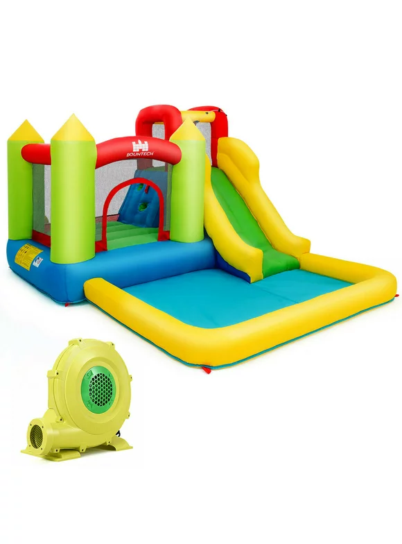 Gymax Outdoor Inflatable Bounce House Water Slide Climb Bouncer Pool