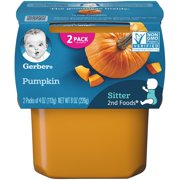 (Pack of 8) Gerber 2nd Foods Baby Food, Pumpkin, 2-4 oz Tubs