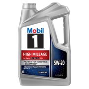 (3 pack) Mobil 1 High Mileage Full Synthetic Motor Oil 5W-20, 5 Quart