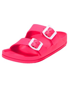 Women's Lightweight Comfort Soft Slides EVA Adjustable Double Buckle Flat Sandals