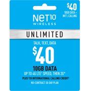 Net10 $40 Unlimited 30 Days Plan (Email Delivery)