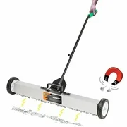 Oshion 36"/24" Magnetic Carpet Lawn Sweeper With Wheels - White & Black
