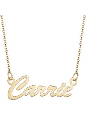 Personalized Women's Gold-Plated Sterling Hollywood Nameplate Necklace,18"