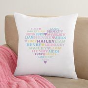 Personalized Pastel Heart Full of Love Throw Pillow