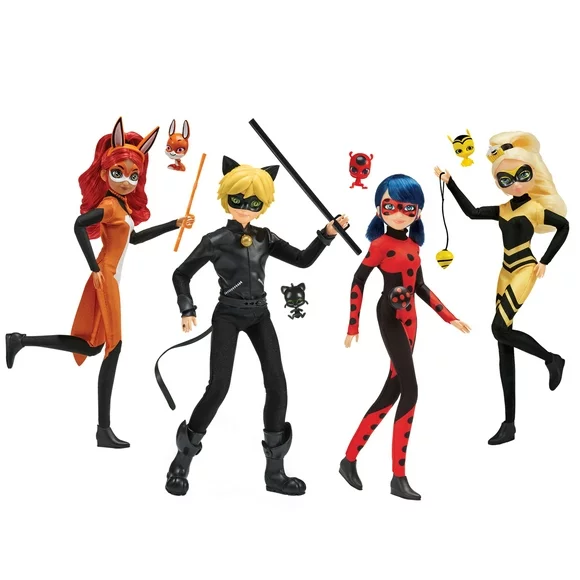 Miraculous Heroez Doll Playset, 4 Pieces, Ages 3+