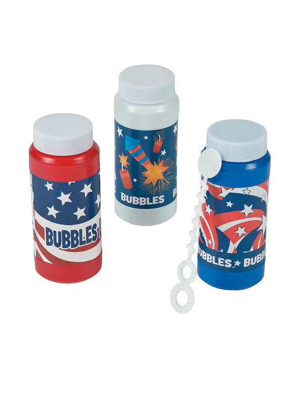 Patriotic Bubble Bottles 4 Oz. - Party Favors - 12 Pieces