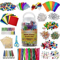 EpiqueOne 1500-Piece Craft Set for Kids - Arts & Crafts Kit for Use at Home or in School - Bulk Supplies for a Wide Variety of Crafting Projects - Recommended for Children Ages 2 and Older