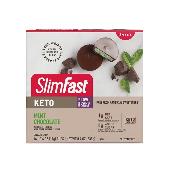 SlimFast Keto Snack Cup, Mint Chocolate, 14 Count