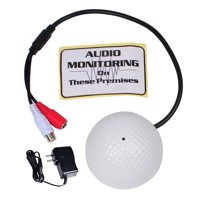 VideoSecu High Sensitive Pre-amp Audio Microphone for Security Camera CCTV System Sound Monitoring w/ Power Supply A91