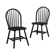 Better Homes and Gardens Autumn Lane Windsor Solid Wood Dining Chairs, Set of 2, Black Finish