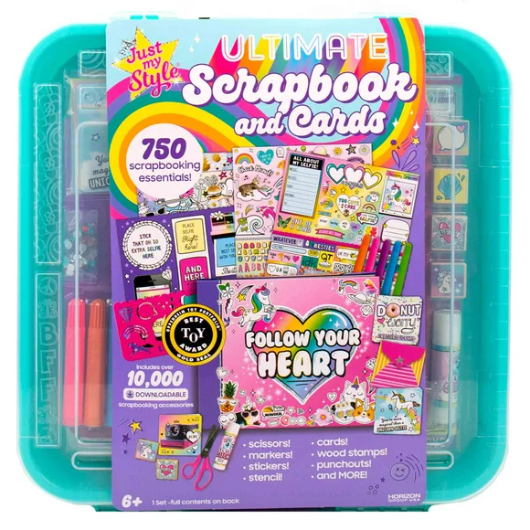 Just My Style Scrapbook and Cards Stationery Set, Paper Crafting, Kids, Ages 6+