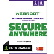Webroot Internet Security Complete with Antivirus Protection - 2020 Software / 5 Device / 2 Year Subscription / Digital Download