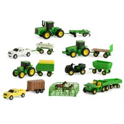 John Deere Toy Tractor Value Set, Tractor And Farm Animal Toys, 1:64 Scale, 20 Pieces