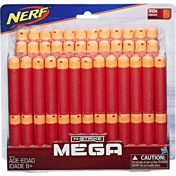 Nerf N-Strike Mega Dart Refill (50 pack of darts), Ages 8 and Up