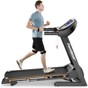 Famistar 9028S Folding Electric Treadmill, 3.25HP Motorized 15-Level Auto Incline Treadmill Running Machine, w/ 15% Max Power Incline Adjustable, Up to 9MPH Speed, Free Knee Strap Gift Included