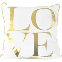 Mainstays Gold Foil 18" x 18" Decorative Love Pillow