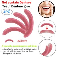 BEAD BEE 4pc Temporary Smile Comfort Fit Cosmetic Teeth Denture Glue For Denture Teeth