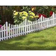 24Pcs White Flexible Plastic Garden Picket Fence Lawn Grass Edge Edging Border