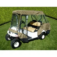 Covered Living Golf Cart Driving Enclosure for 4 seater with 2 seater roof up to 58"