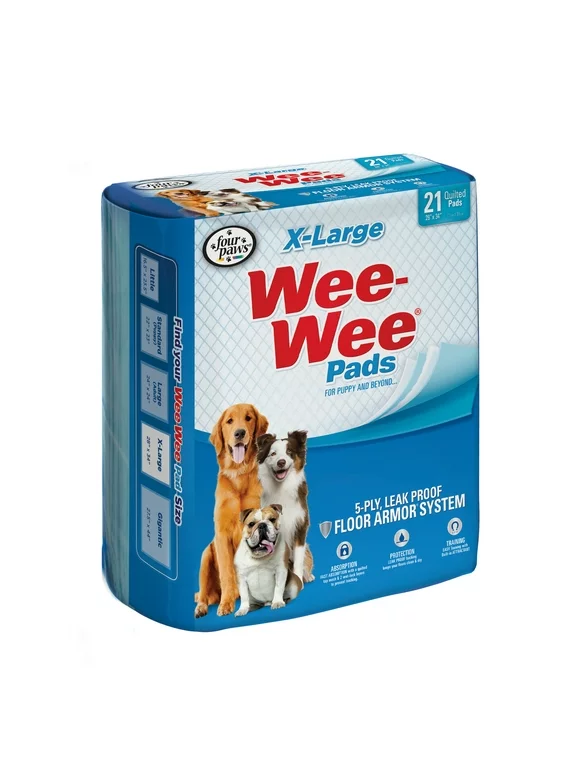 Four Paws XL Wee-Wee Pads, 28 x 34 in, 21 Count