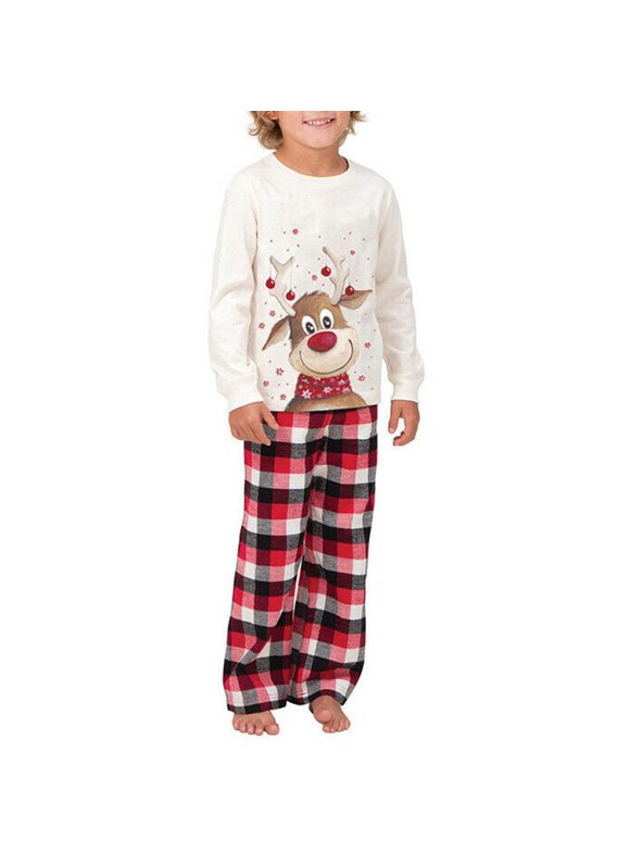 Calsunbaby Family Matching Women Kids Christmas Pyjamas Xmas Pajamas Set Kids 8-9Y