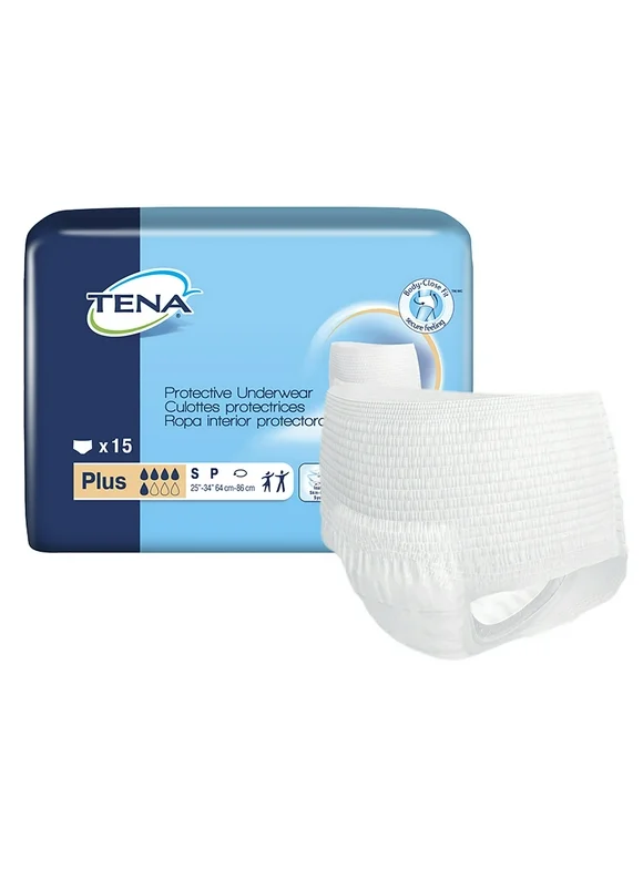 TENA ProSkin Plus Protective Disposable Underwear Pull On with Tear Away Seams Small, 72631, 60 Ct