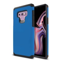 FINCIBO Hybrid Case Hard Plastic TPU Slim Back Cover for Samsung Galaxy Note 9, Blue/Black